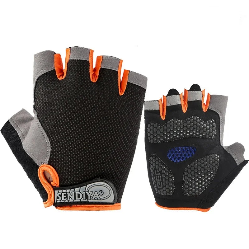 Men Cycling Bicycle Gloves Half Finger Gym Gloves Women Mitten Breathable Anti-slip Glove Fitness Sport Training Gloves