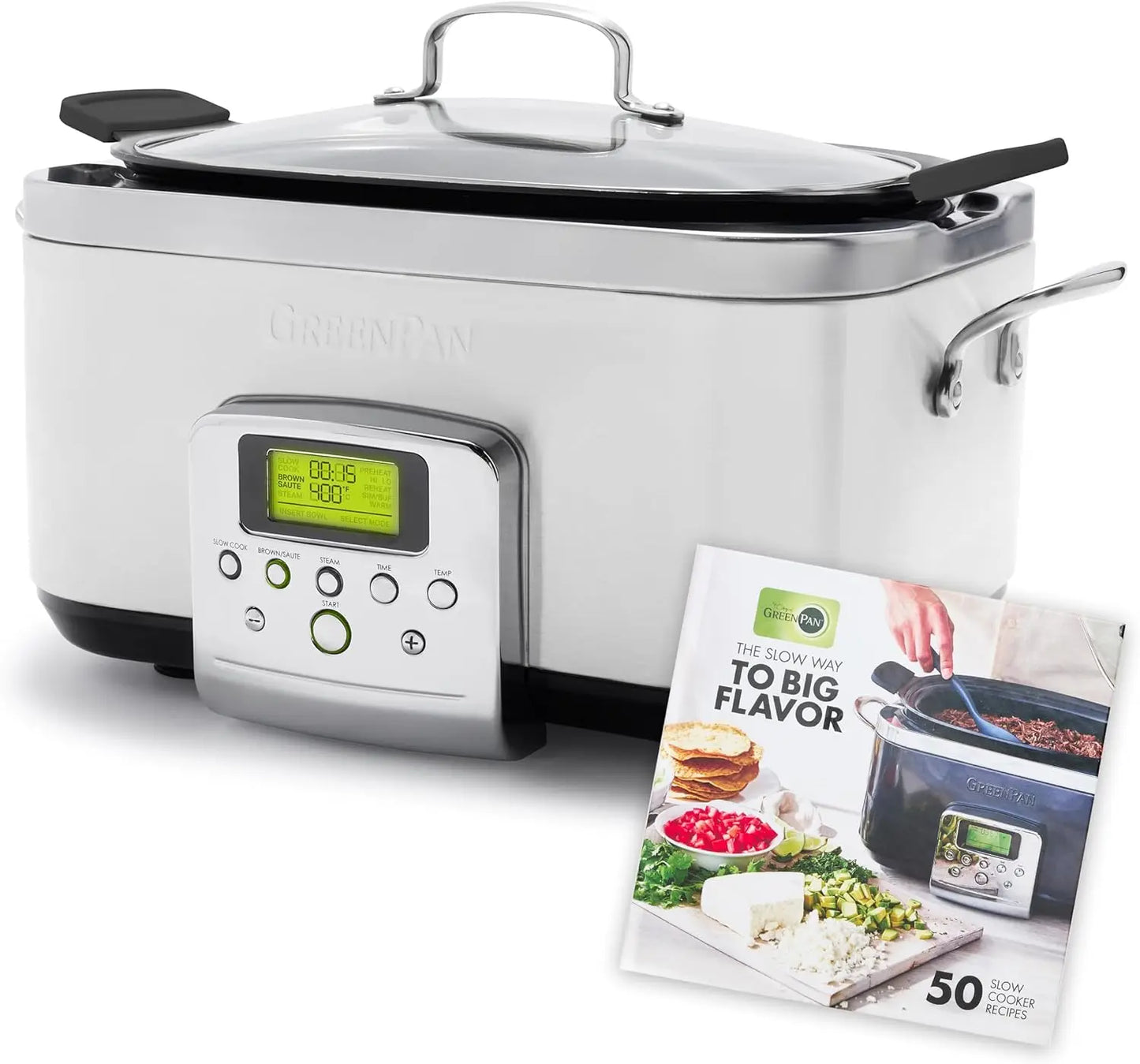 Elite 8 - in -1 Programmable 6QT Electric Slow Cooker, Dishwasher Safe Lid & Removable Crock, PFAS-Free Healthy Ceramic