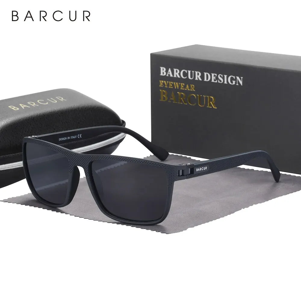 BARCUR Design TR90 Sunglasses Men Polarized Lightweight Sports Sun Glasses Women Eyewear Accessory Oculos UVAB Protection