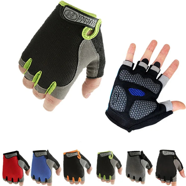 Men Cycling Bicycle Gloves Half Finger Gym Gloves Women Mitten Breathable Anti-slip Glove Fitness Sport Training Gloves