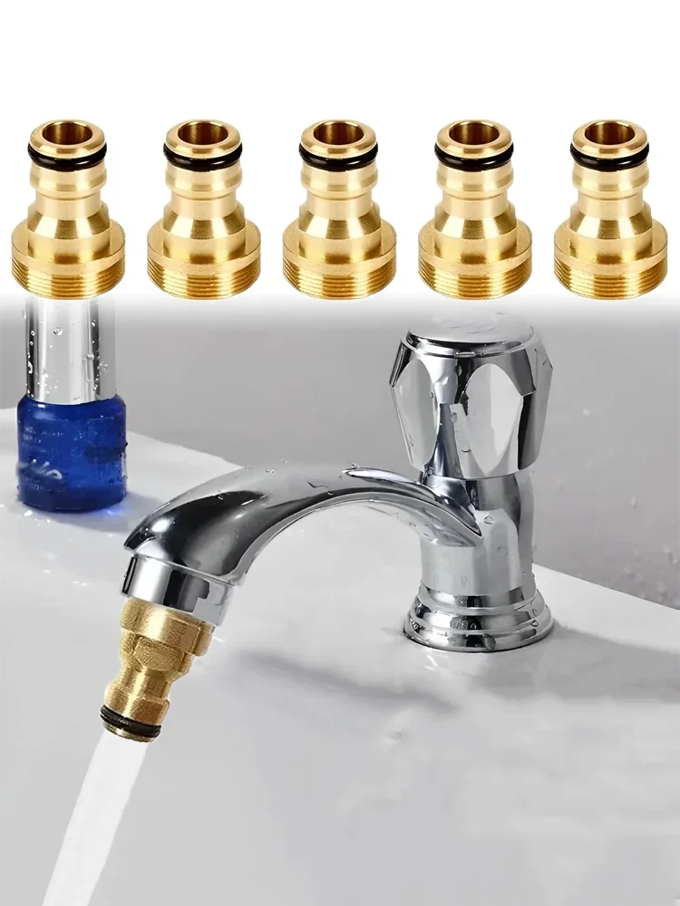 1/2/5PCS Universal Tap Kitchen Adapters Brass Faucet Watering Garden Tools Tap Connector Mixer Hose Adapter Basin Fitting