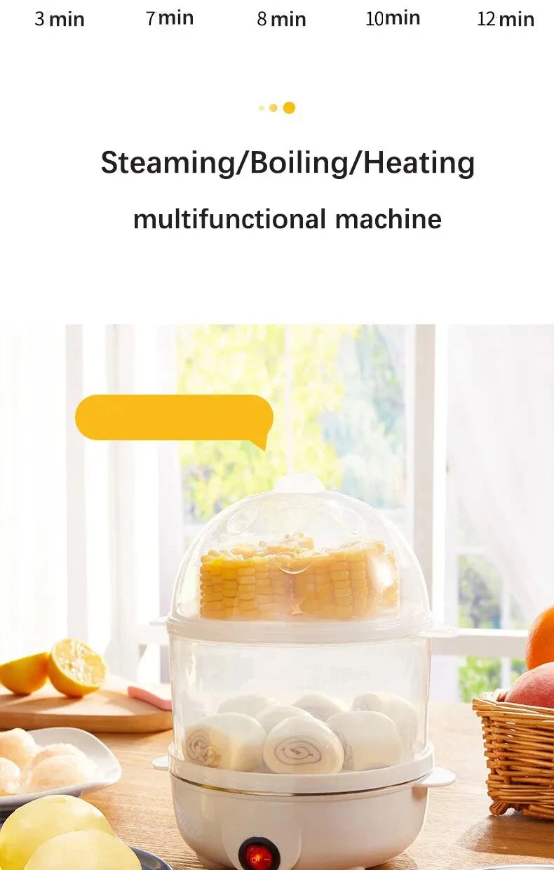 220V Multifunctional Electric Egg Boiler Double Layers Egg Cooker Mini Steamer Poacher Kitchen Cooking Breakfast Machine