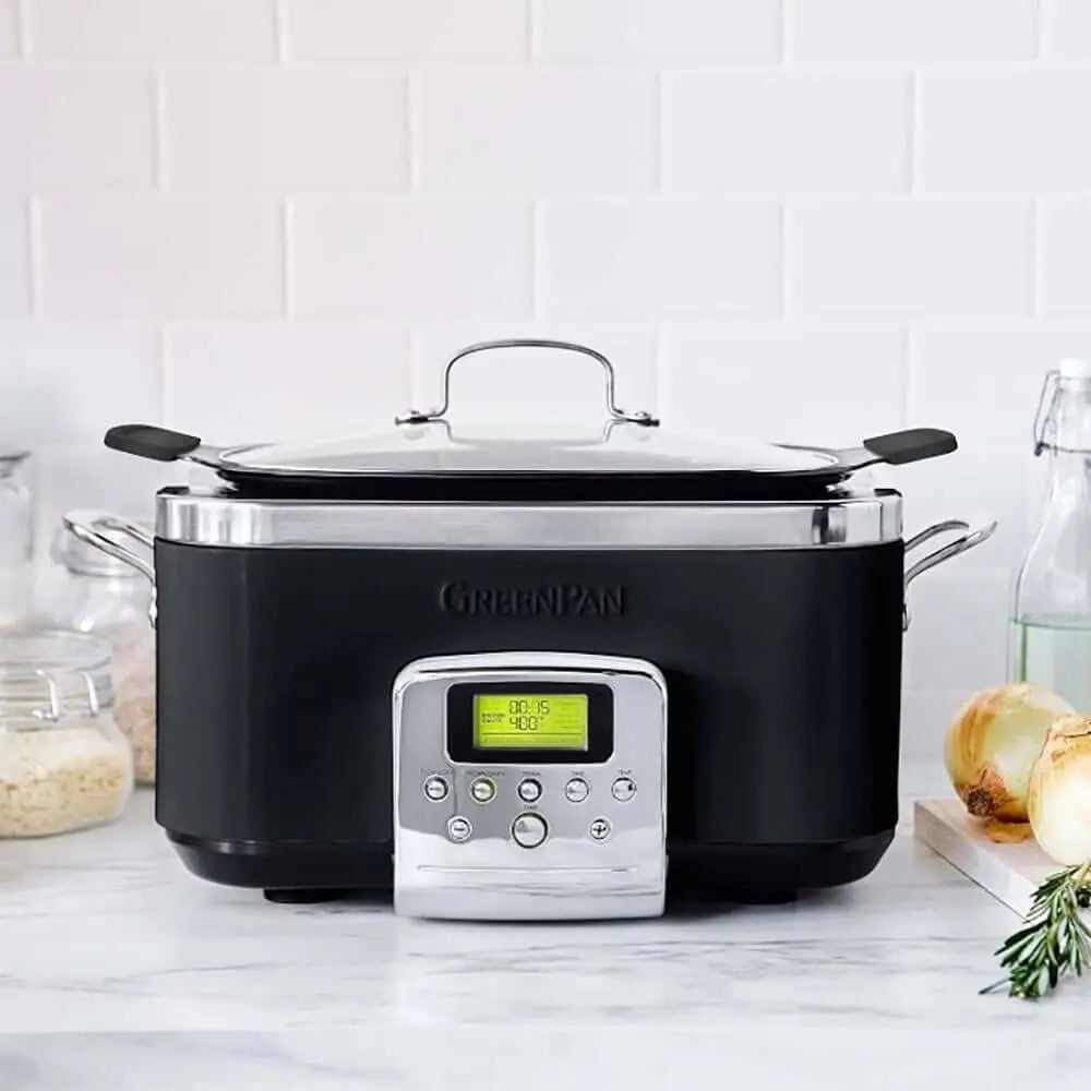 Elite 8 - in -1 Programmable 6QT Electric Slow Cooker, Dishwasher Safe Lid & Removable Crock, PFAS-Free Healthy Ceramic