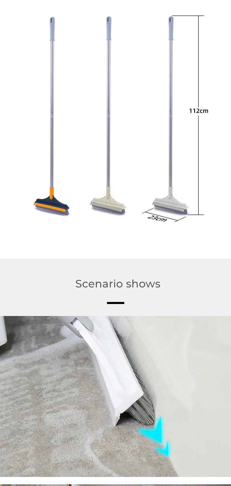 Bathroom Floor Brush Wash the floor Brush the ground Seam Brush Tile Long Handle Wall Wash Toilet Cleaning