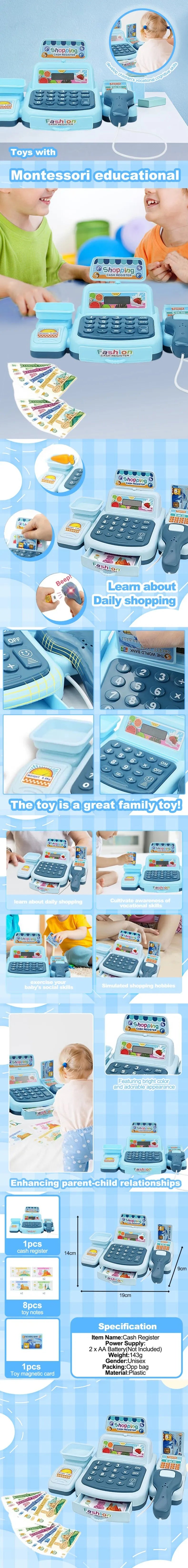 Simulation Shopping Cash House Toys Electronic Game Lighting And Sound Effects Supermarket Cashier Toys