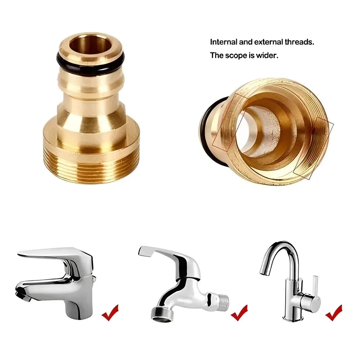 1/2/5PCS Universal Tap Kitchen Adapters Brass Faucet Watering Garden Tools Tap Connector Mixer Hose Adapter Basin Fitting