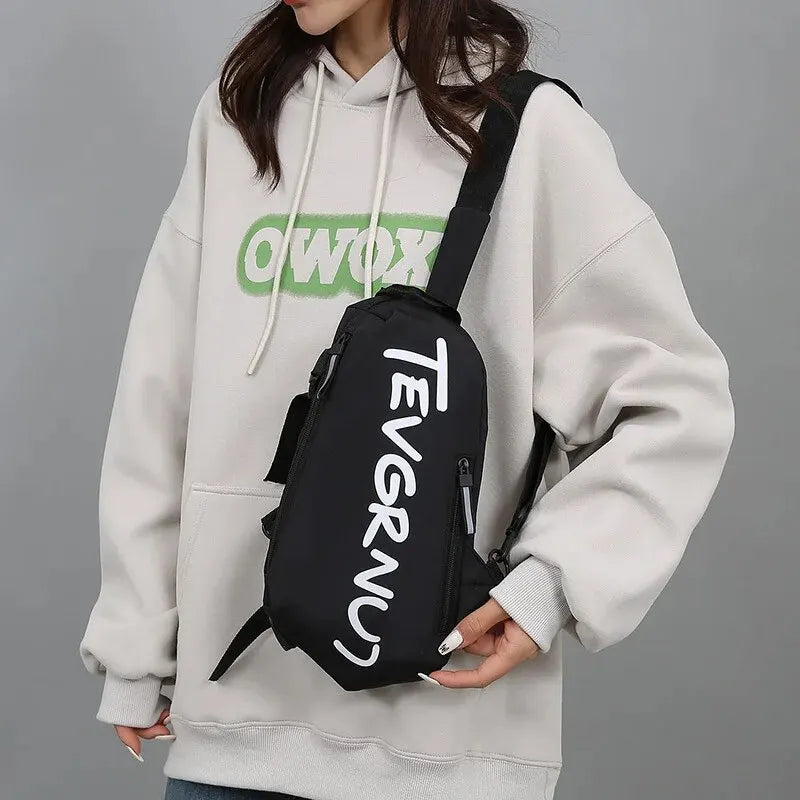 Autumn and Winter Nylon Chest Bag Trendy and Fashionable Women's Shoulder Bag Sports and Leisure Men's Oblique Straddle Bag