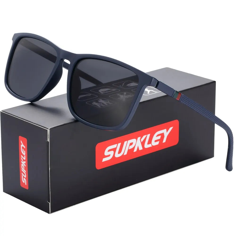 SUPKLEY Sports Sunglasses for Men Polarized Comfortable Wear Square Sun Glasses Male Lightweight Eyewear Accessory with Original