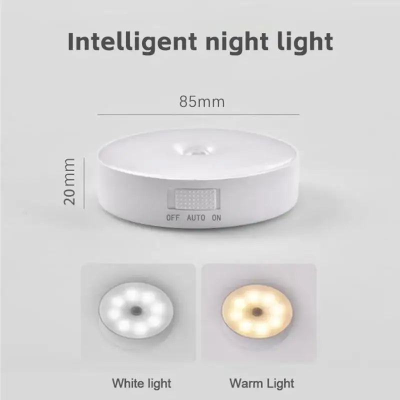 LED Smart Human Body Sensor Night Lamp Emergency Automatic Lighting USB Charging Wireless Magnetic Suction Use Night Light