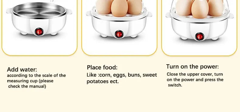 220V Multifunctional Electric Egg Boiler Double Layers Egg Cooker Mini Steamer Poacher Kitchen Cooking Breakfast Machine