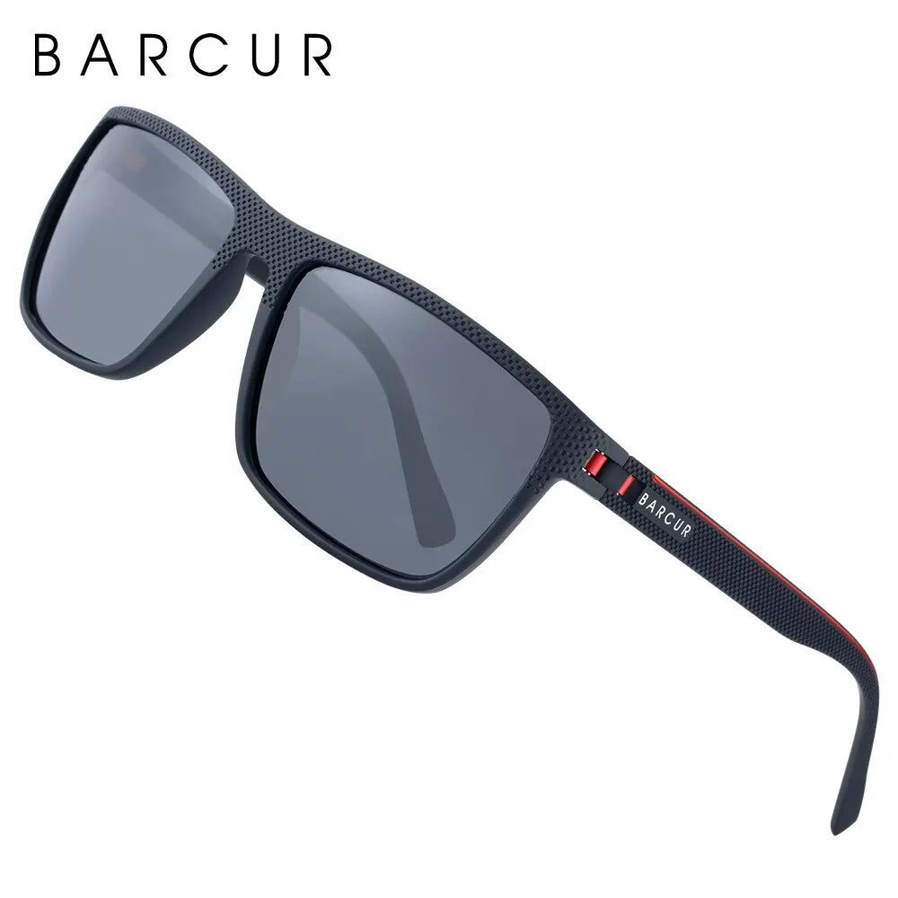 BARCUR Design TR90 Sunglasses Men Polarized Lightweight Sports Sun Glasses Women Eyewear Accessory Oculos UVAB Protection