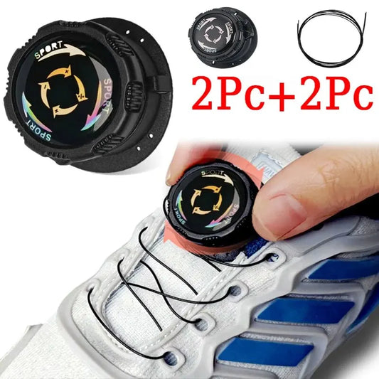 1pair Metal Wire Swivel Automatic Buckle Rope Sneaker Shoelaces for Kids/Adult No Tie Shoe Laces Quick Lock Shoestrings Sneakers