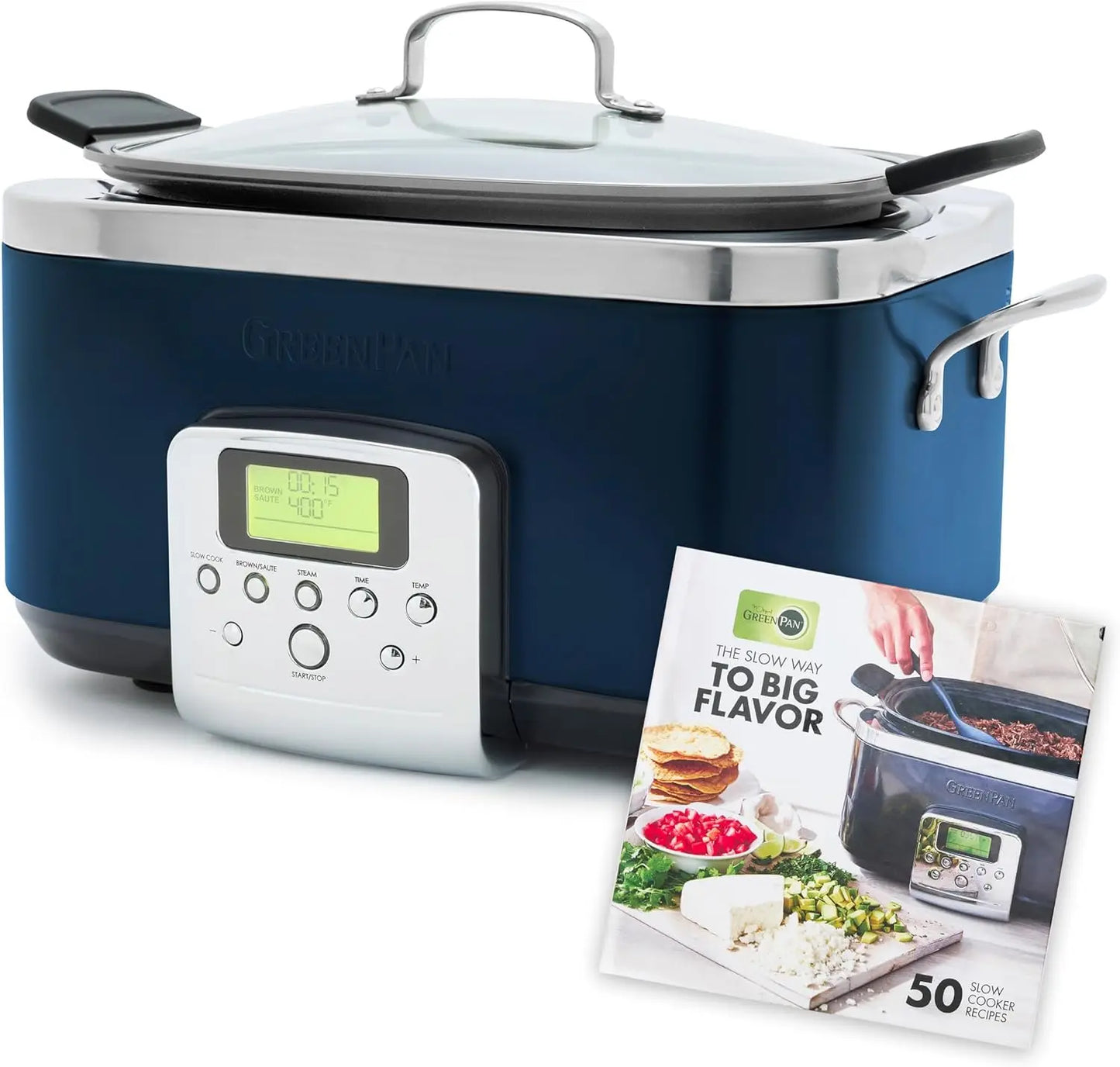 Elite 8 - in -1 Programmable 6QT Electric Slow Cooker, Dishwasher Safe Lid & Removable Crock, PFAS-Free Healthy Ceramic